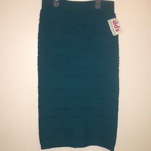 Strapless tight fitting blue dress